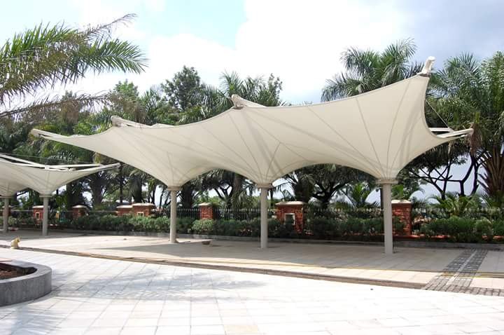 architectural tensile is stand in open place for shed